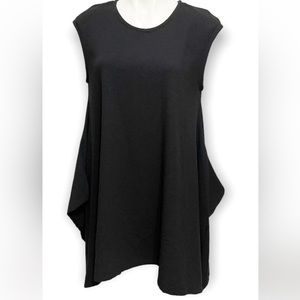 Bryn Walker Black Sleeveless Lagenlook Trapeze Dress M